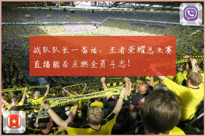 战队队长一番话，王者荣耀总决赛直播能否点燃全员斗志！